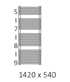 Полотенцесушитель Terma Tytus SPLIT 1 1420x540 мм WZTYN142054