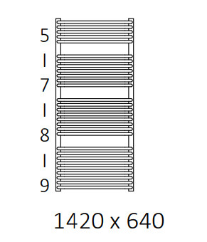 Полотенцесушитель Terma Tytus SPLIT 1 1420x640 мм WZTYN142064