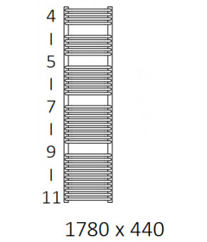 Полотенцесушитель Terma Tytus SPLIT 1 1780x440 мм WZTYN178044