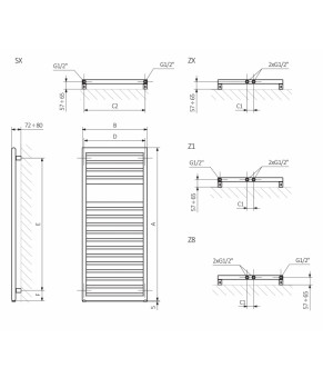 Полотенцесушитель Terma Lukka SPLIT 1 940x500 мм WLW51094050
