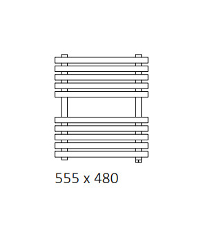 Полотенцесушитель Terma Kioto SPLIT 1 555x480 мм WZKIN055048