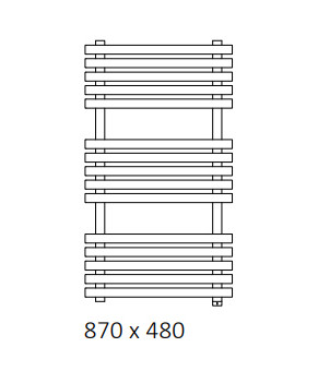 Полотенцесушитель Terma Kioto SPLIT 1 870x480 мм WZKIN087048