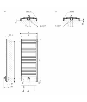 Полотенцесушитель Terma Dexter Pro SPLIT 1 1760x600 мм WZDPN176060