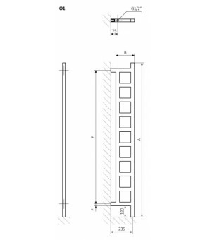 Полотенцесушитель Terma Easy DW SPLIT 1 1980x200 мм WLEAW198020