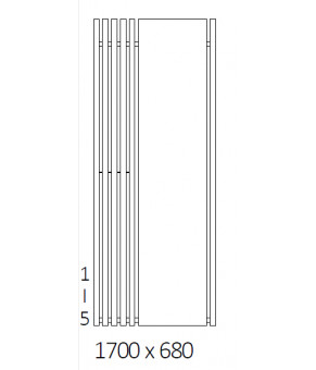 Полотенцесушитель Terma Triga M E SPLIT 1 1700x680 мм WLTRL170068
