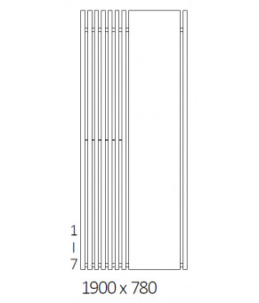 Полотенцесушитель Terma Triga M E SPLIT 1 1900x780 мм WLTRL190078
