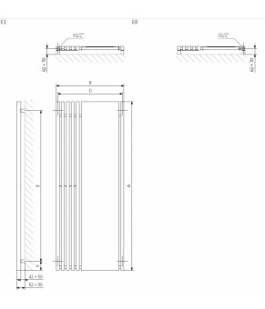 Полотенцесушитель Terma Triga M E SPLIT 1 1900x680 мм WLTRL190068