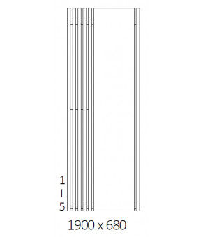 Полотенцесушитель Terma Triga M E SPLIT 1 1900x680 мм WLTRL190068