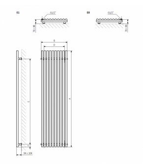 Полотенцесушитель Terma Tune VWD E SPLIT 1 600x1590 мм WLTSV060159