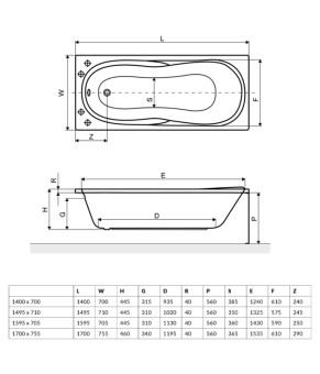 Ванна Excellent Sekwana WAEX.SEK16WH