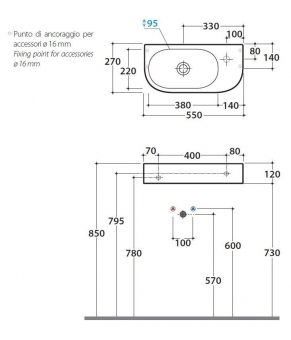 Умывальник Globo Forty3 SCT55BI