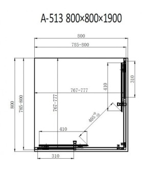 Душевая кабина Dusel A-513 шиншилла 80х80х190 551382