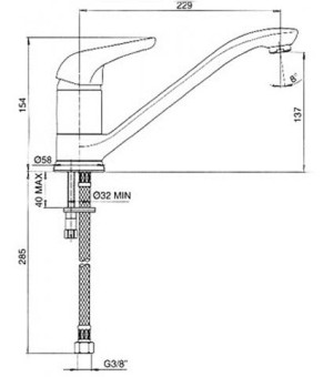 Смеситель Schock Aqualux 72900081 Chrom matt 81
