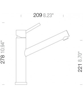 Смеситель Schock Altos W 529005 St steel 90