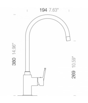 Смеситель Schock Simi 50500090 St steel 90