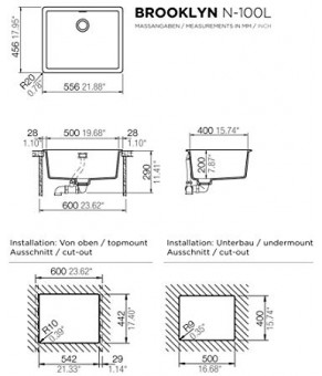 Кухонная мойка Schock Brooklyn N-100L Croma 49
