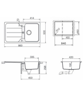 Кухонная мойка Schock Formhaus D-100 Onyx 10