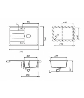 Кухонная мойка Schock Element D-100S Sabbia 58