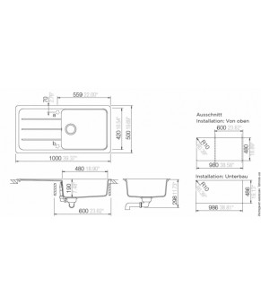 Кухонна мийка Schock Formhaus D-100L Nero 13