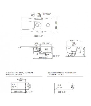 Кухонная мойка Schock Waterfall D-150 Magnolia 89