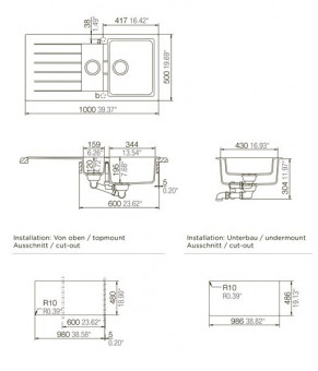 Кухонная мойка Schock Primus D-150 Croma 49