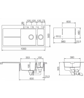 Кухонная мойка Schock Horizont D-150 Carbonium 90