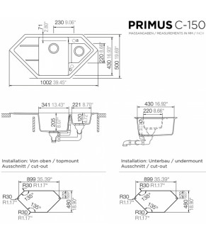 Кухонная мойка Schock Primus C-150 Nero 13