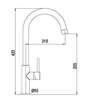 Смеситель Schock Aquadiva 76012090 St steel 90