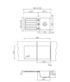 Кухонная мойка Systemceram Delta 86 Polar 13