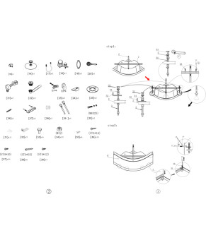 Душовий бакс Atlantis AKL 1325P-T ECO (GR) 80х80х225 см