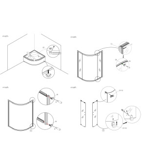 Душовий бакс Atlantis AKL 1325P-T ECO (GR) 80х80х225 см
