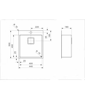 Кухонная мойка Reginox Texas 40x40 Tapwing Brushed St steel 03