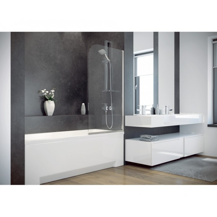 Шторка для ванни BESCO AMBITION PMD ambition -1S, 75х130 см хромована