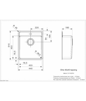 Кухонная мойка Reginox Ohio 40x40 Tapwing Sahara sand 22