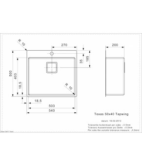 Кухонная мойка Reginox Texas 50x40 Tapwing Brushed St steel 03