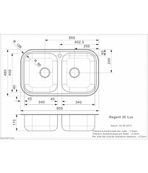 Кухонная мойка Reginox Regent 20 Polished St steel 01