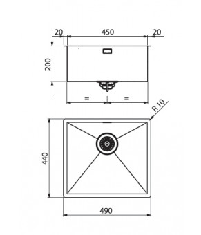 Кухонная мойка Artinox Quadra 45 Satin inox