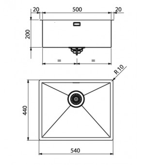 Кухонная мойка Artinox Quadra 50 Satin inox