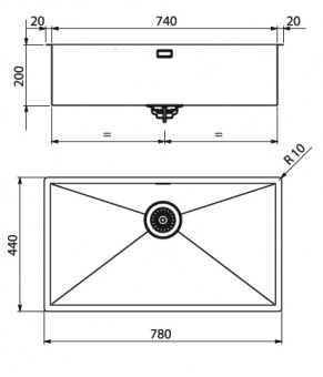 Кухонная мойка Artinox Quadra 74 Satin inox