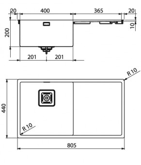 Кухонная мойка Artinox Radius 80 Satin inox