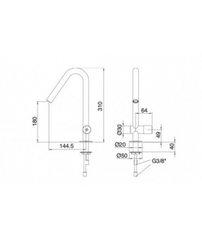 Смеситель Treemme 22MM 1111IS2H