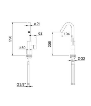 Смеситель Treemme X-Change Mono 7611CC