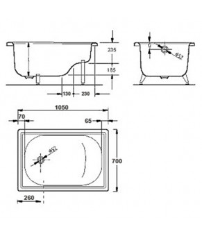 Ванна Aquart 105х70 B15E1200Z