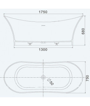 Ванна iStone Bath Willow WD6520 ext black