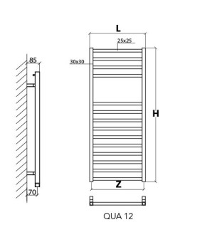 Полотенцесушитель Scirocco Quadro QUA 12x50E KQE BI