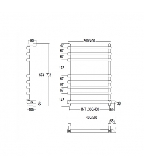 Полотенцесушитель Margaroli Sole 564/8 TS bronze
