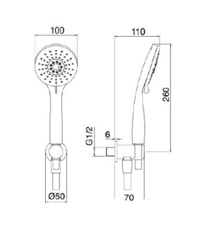 Душевой гарнитур Treemme 2705CC75