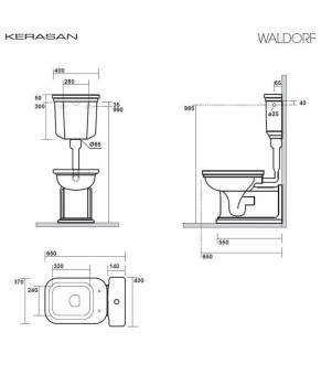 Бачок сливной Kerasan Waldorf 418301