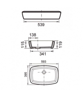 Умывальник Sanitana Up Rectangular UPLMR3E