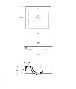 Умывальник Sanitana Wave WELV1E